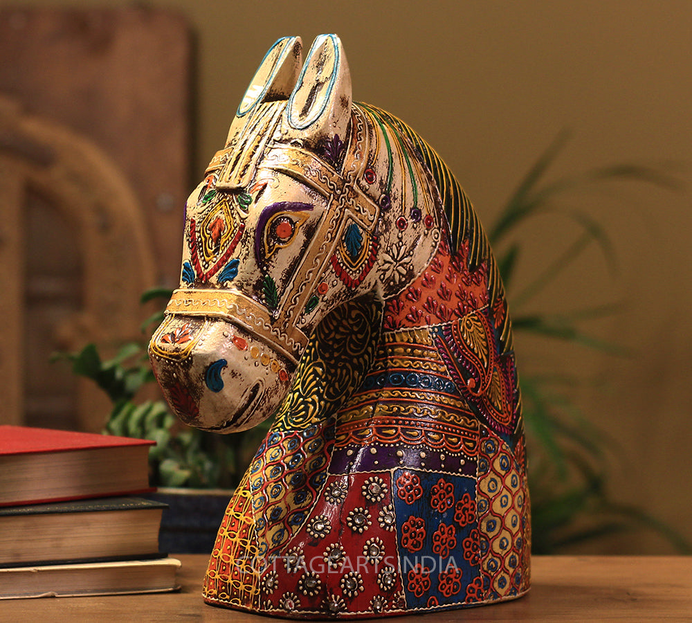 Wooden Horse Head 10.5 inches