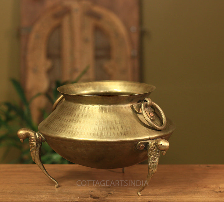Brass Vintage Carved Planter