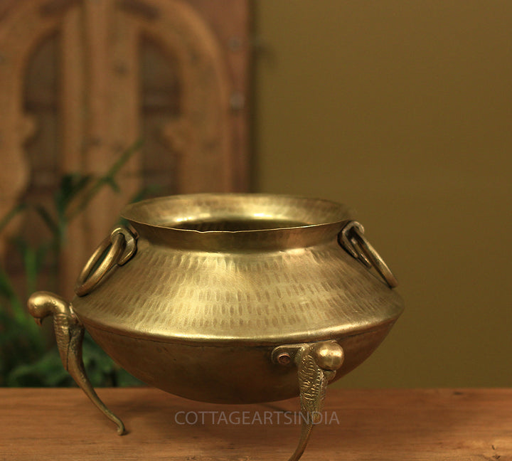 Brass Vintage Carved Planter