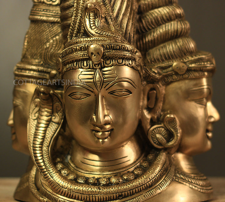 Brass Superfine 4 Face Shiva- Parvati Mukhlingam