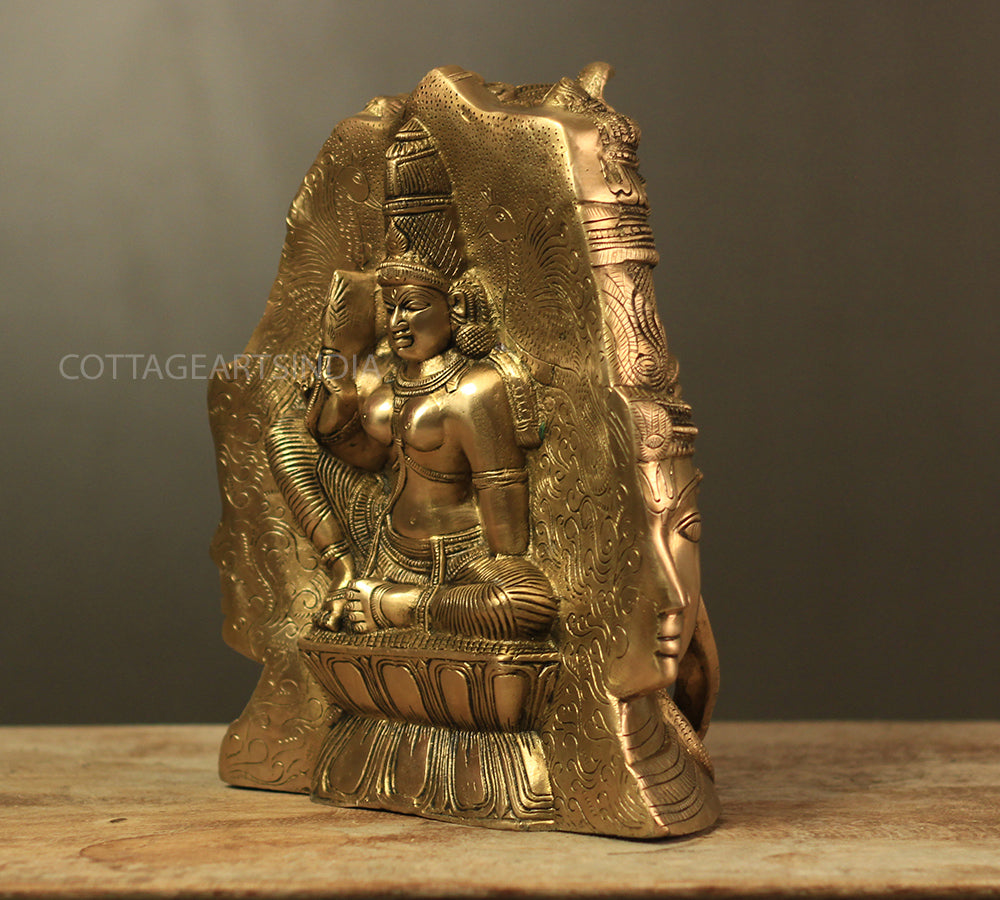 Brass Superfine 4 Face Shiva- Parvati Mukhlingam