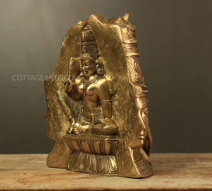Brass Superfine 4 Face Shiva- Parvati Mukhlingam
