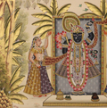 Shrinathji And Gopis In Golden Vrindavan