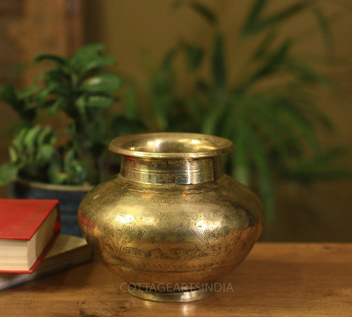 Brass Vintage Pot Etching Work