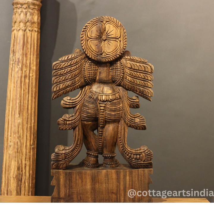 Wooden Hand-Carved Garuda Statue 24"