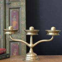 Brass Vintage Kavara Vilakku – 3 Branched Traditional Oil Lamp (Copy)
