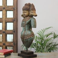 Handcrafted Wooden Vaikuntha Vishnu with Narasimha & Varaha