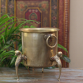 Brass Vintage Carved Planter