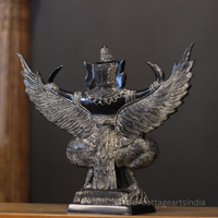 Brass Garuda Half Sitting Posture Antique Black Gold Finish