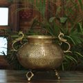 Brass Vintage Carved Planter