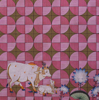 Pichwai Painting Cow and Lotus