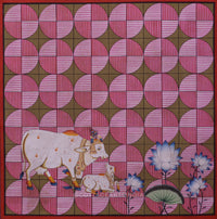 Pichwai Painting Cow and Lotus