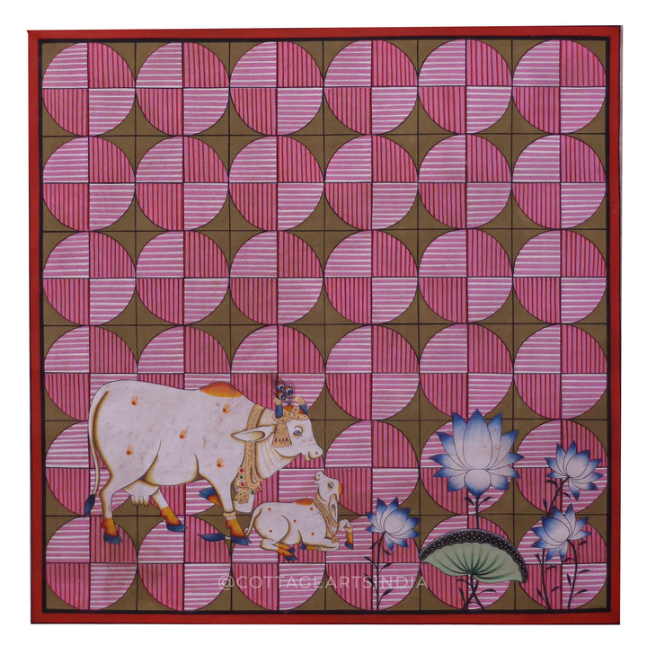 Pichwai Painting Cow and Lotus