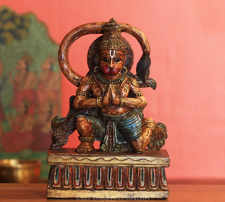 Wooden Hanuman 12"