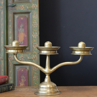 Brass Vintage Kavara Vilakku – 3 Branched Traditional Oil Lamp (Copy)
