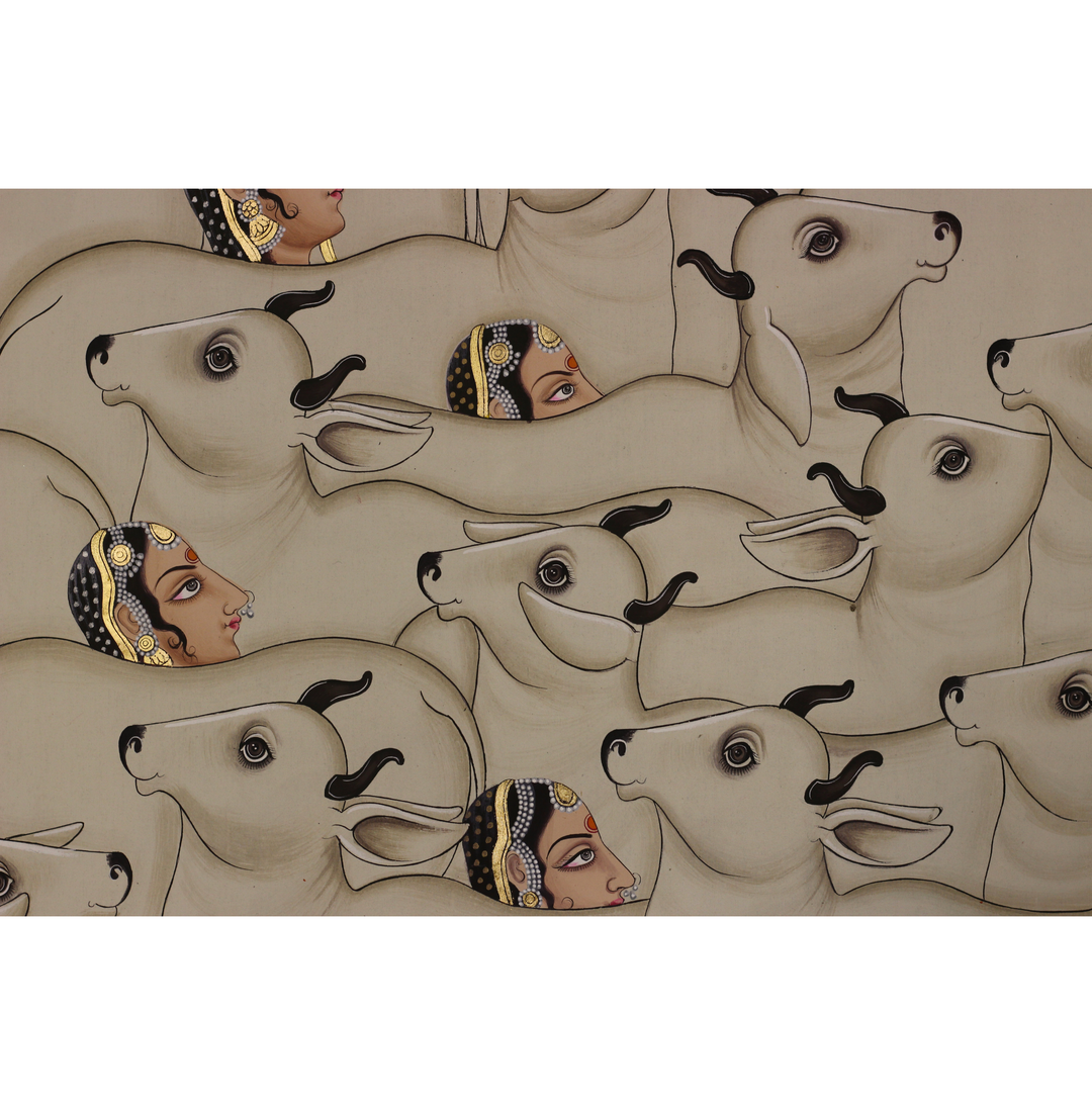 Divine Melody of Krishna Among the Sacred Herd