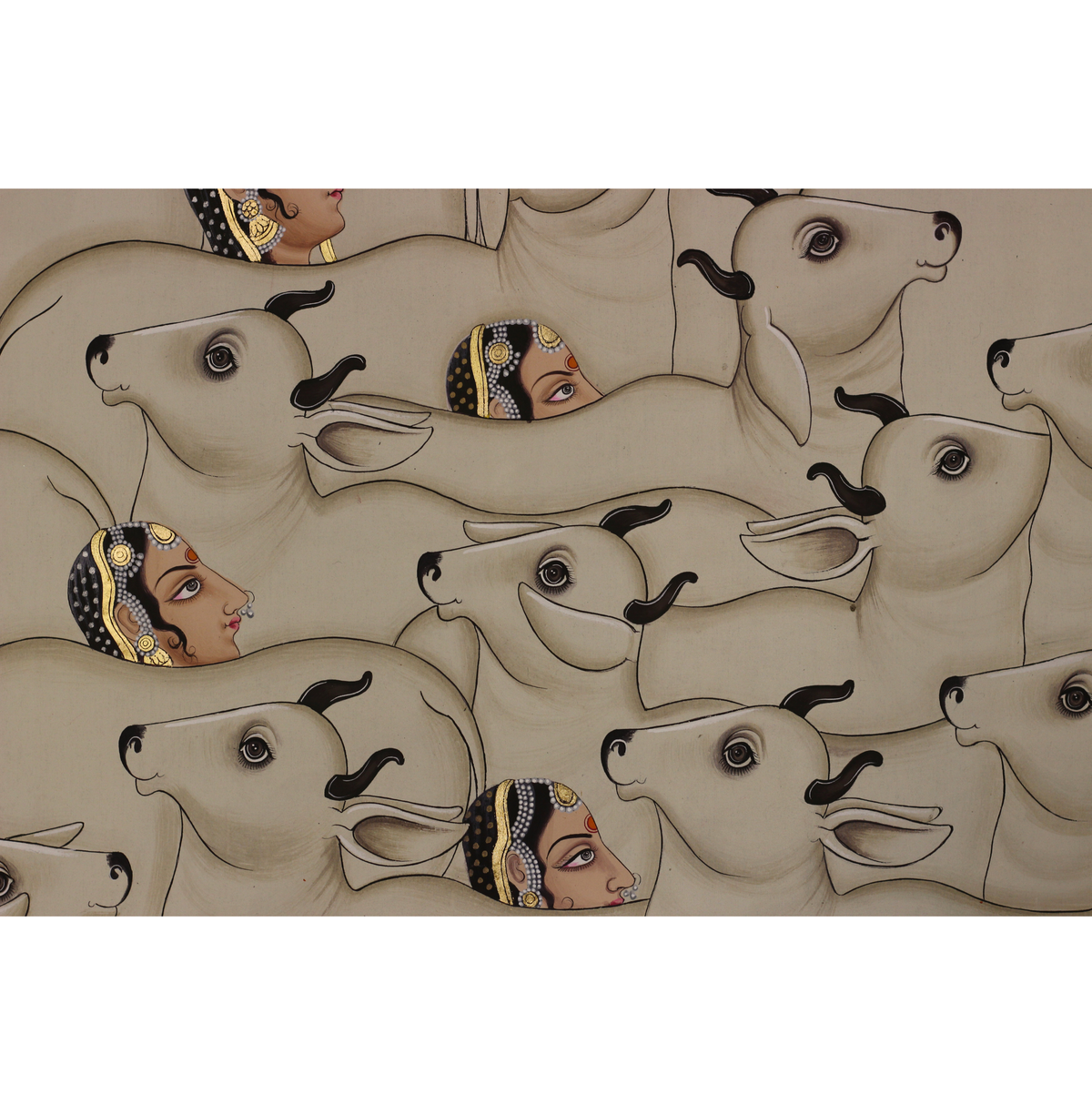 Divine Melody of Krishna Among the Sacred Herd