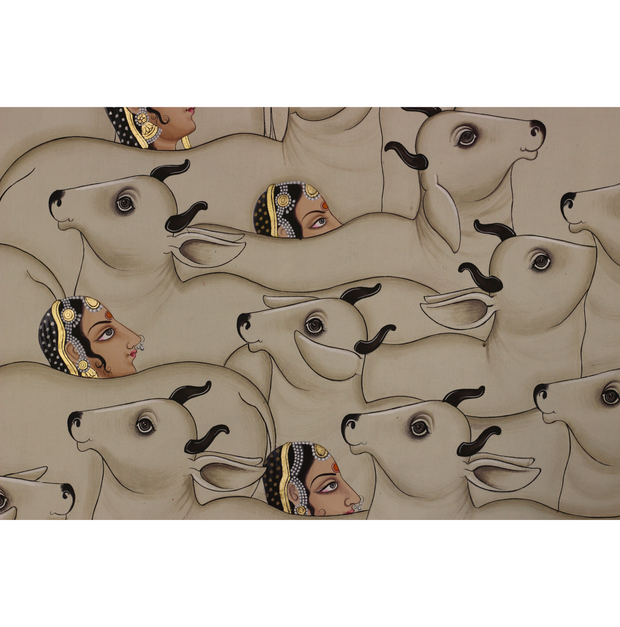 Divine Melody of Krishna Among the Sacred Herd