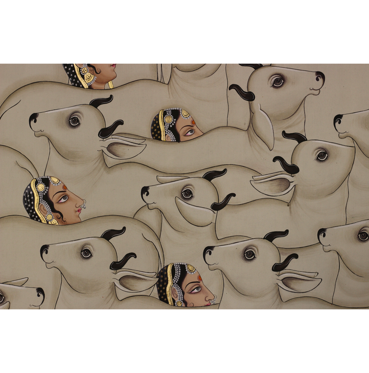 Divine Melody of Krishna Among the Sacred Herd