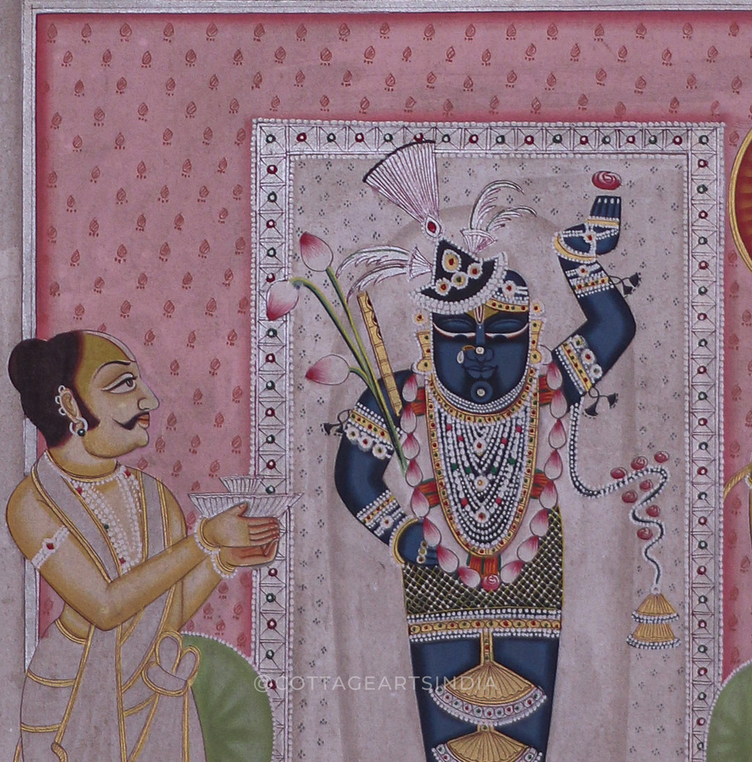Shrinathji Pichwai Painting with Devotees