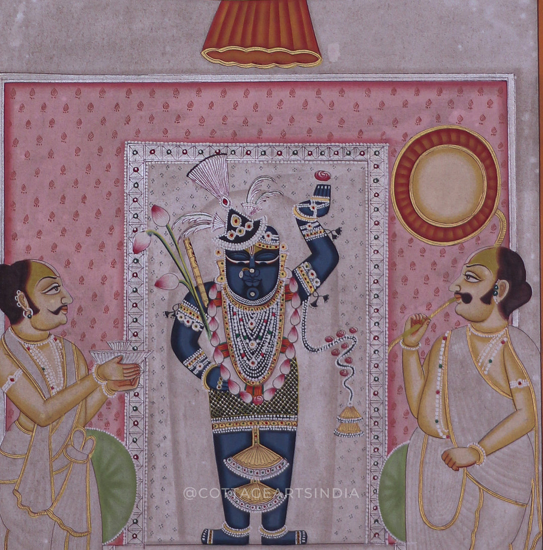 Shrinathji Pichwai Painting with Devotees