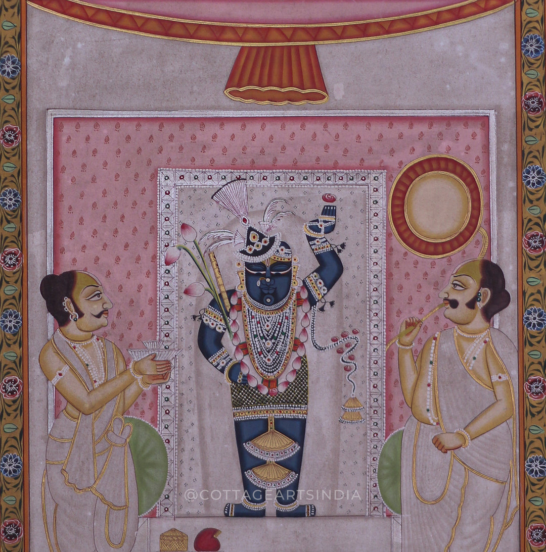 Shrinathji Pichwai Painting with Devotees
