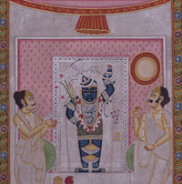 Shrinathji Pichwai Painting with Devotees