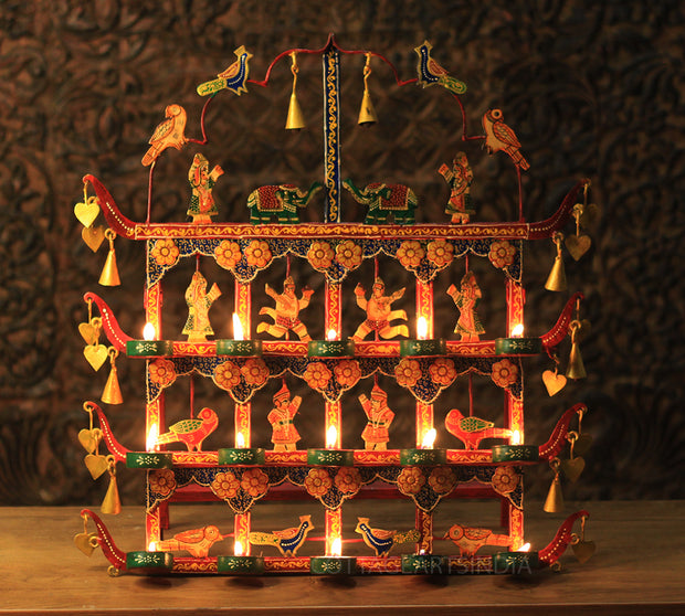 Wrought Iron Painted Toran T- light Holder