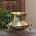 Brass Vintage Carved Planter