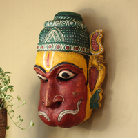 Vintage Odisha Wooden Folk Mask – Traditional Indian Folk Art