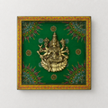 Wooden Handpainted Framed Brass Ashtalakshmi And Lotus -Set of 9