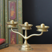 Brass Vintage Kavara Vilakku – 3 Branched Traditional Oil Lamp (Copy)