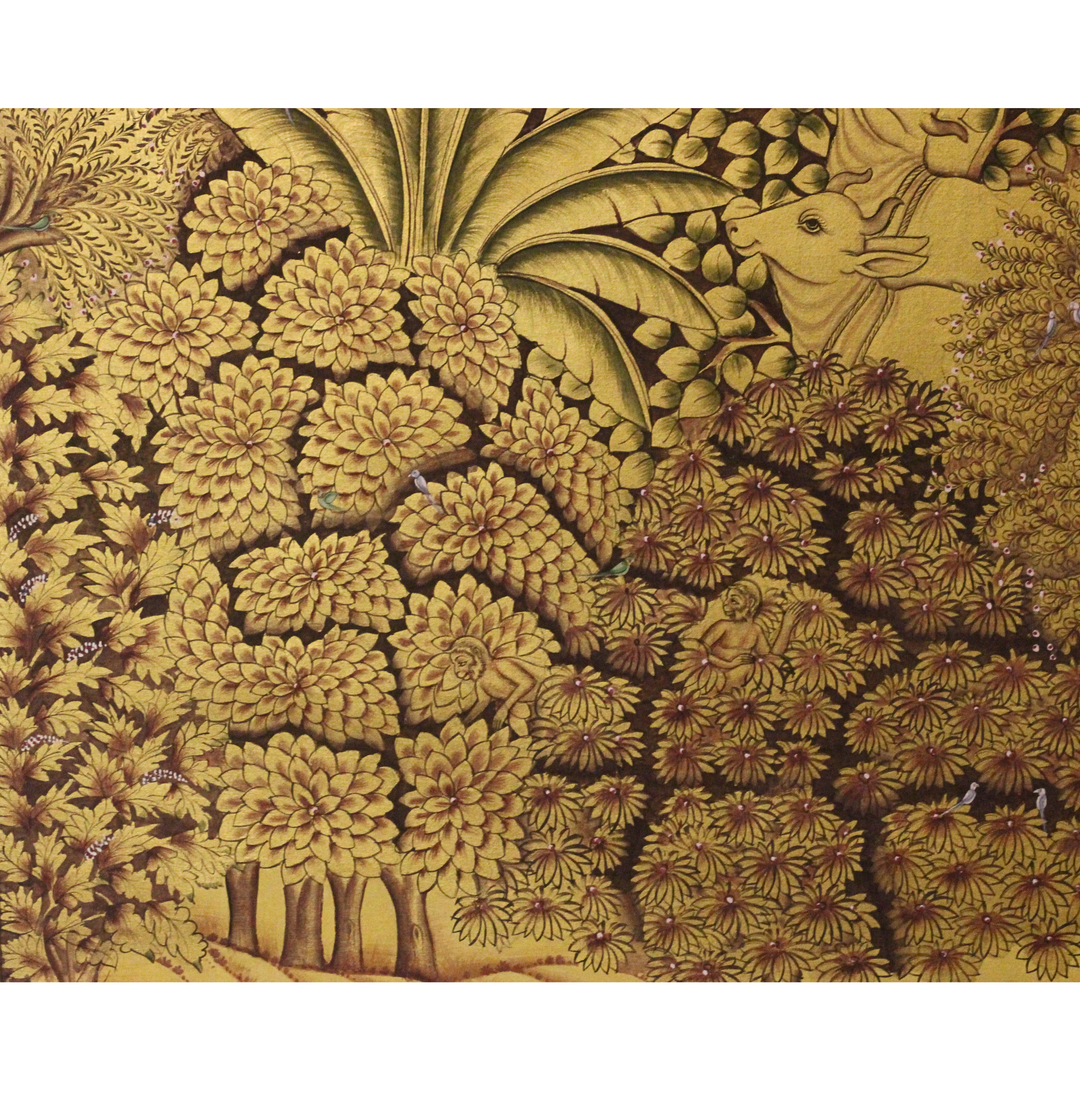 Golden Krishna Wall Art Pichwai Style Miniature Painting