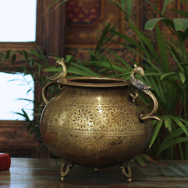 Brass Vintage Carved Planter (Copy)