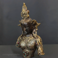 Brass Tara Bust: Filigree by Master Artisan Ram Kumar