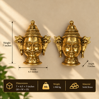 Brass Shiva and Gauri  Mukhlingam Wall Hanging Mask