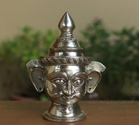 Brass Shiva Mukhlingam Idol -Silver Finished