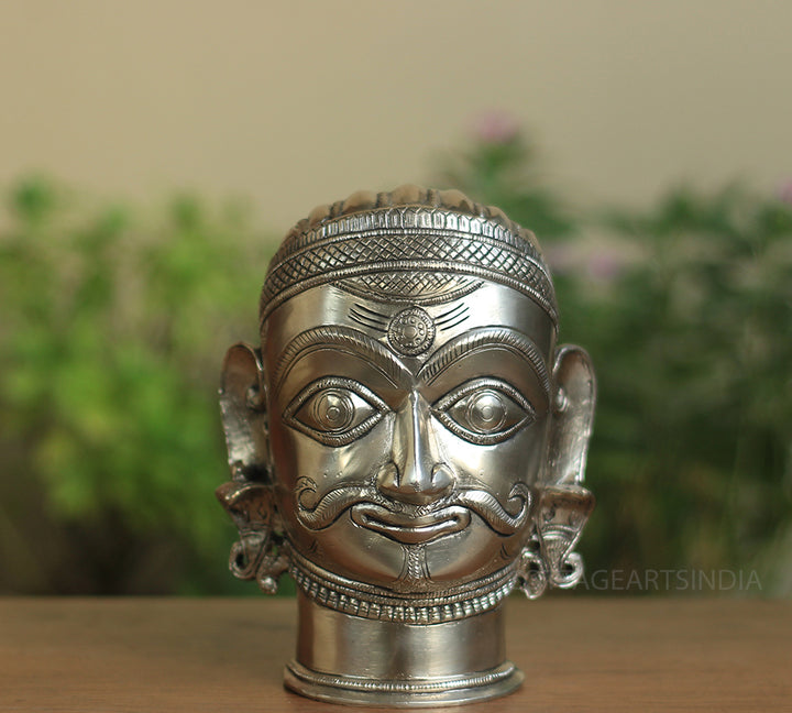 Set of Five Brass Mukhlingams in Silver Finish