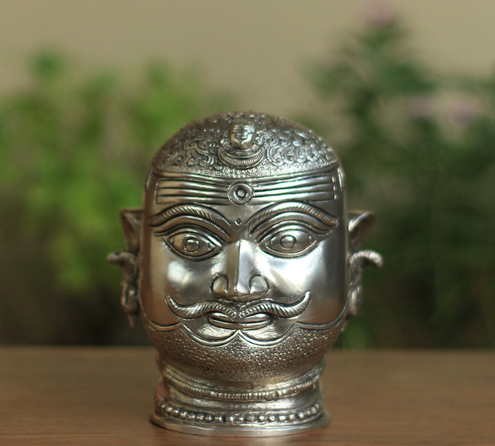 Set of Five Brass Mukhlingams in Silver Finish