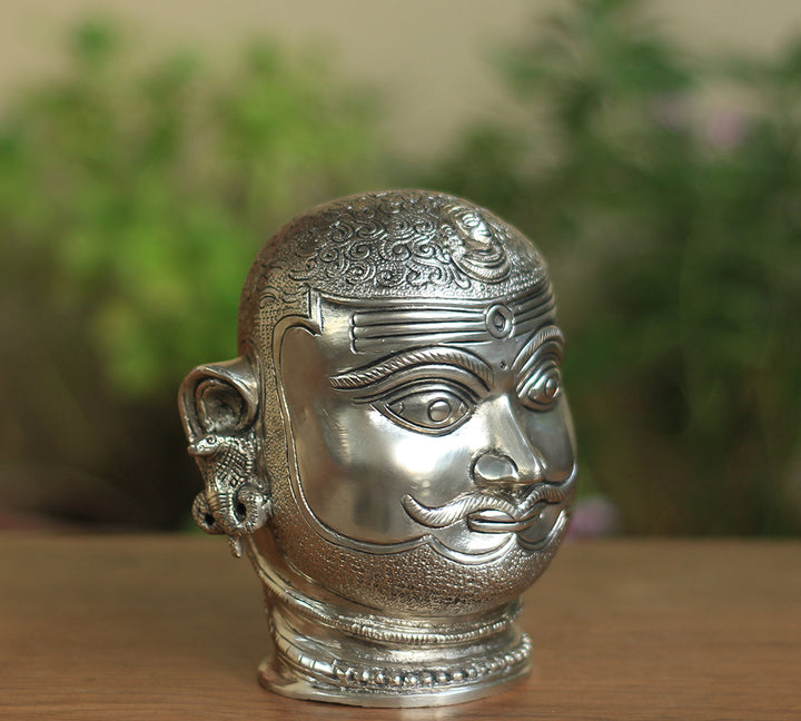 Set of Five Brass Mukhlingams in Silver Finish