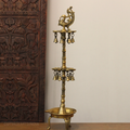 Brass Annapakshi Oil Lamp | Traditional Multi-Tier Brass Diya Stand