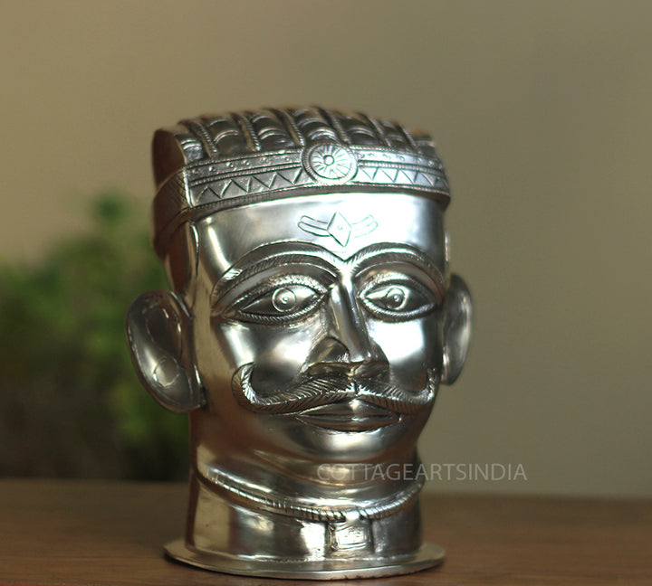 Set of Five Brass Mukhlingams in Silver Finish