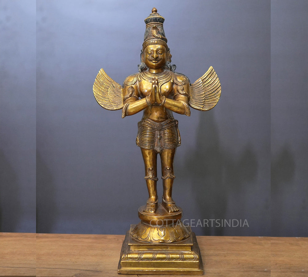 Brass Garuda Standing Vintage Finish 25"