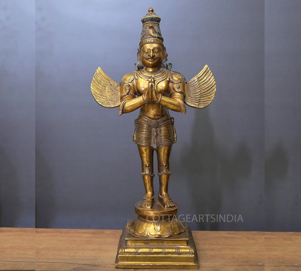 Brass Garuda Standing Vintage Finish 25"