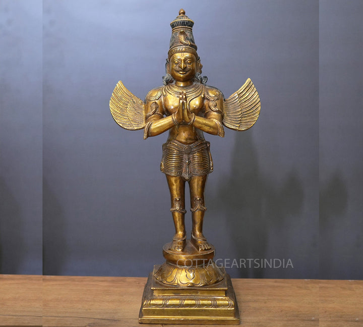 Brass Garuda Standing Vintage Finish 25"