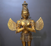 Brass Garuda Standing Vintage Finish 25"