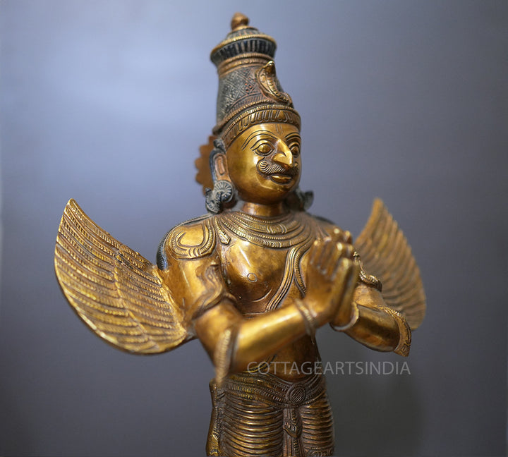 Brass Garuda Standing Vintage Finish 25"