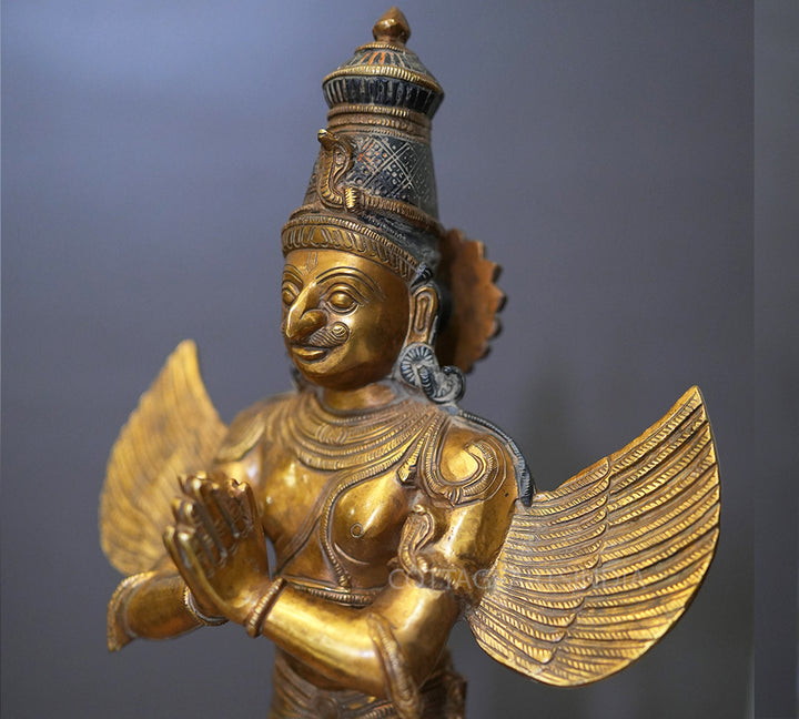 Brass Garuda Standing Vintage Finish 25"