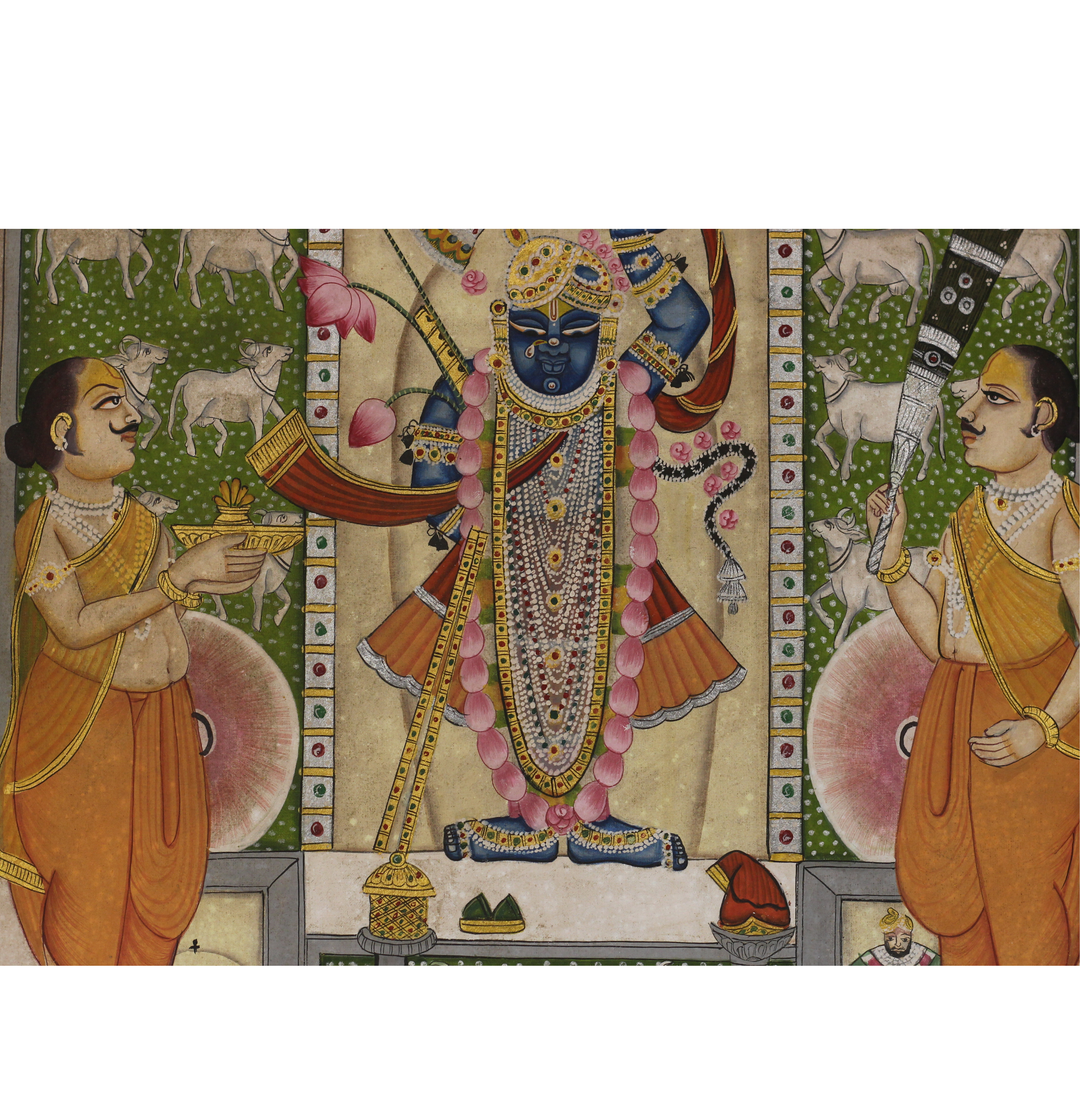 Traditional Pichwai Painting Shreenathji and Devotees