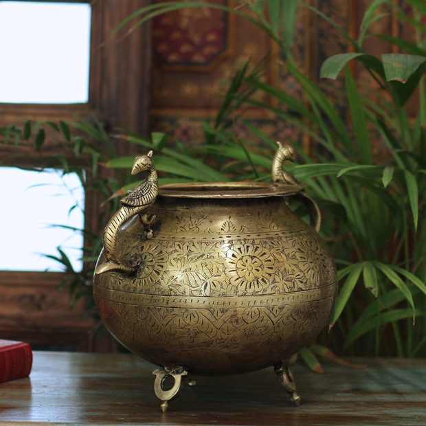 Brass Vintage Carved Planter (Copy)